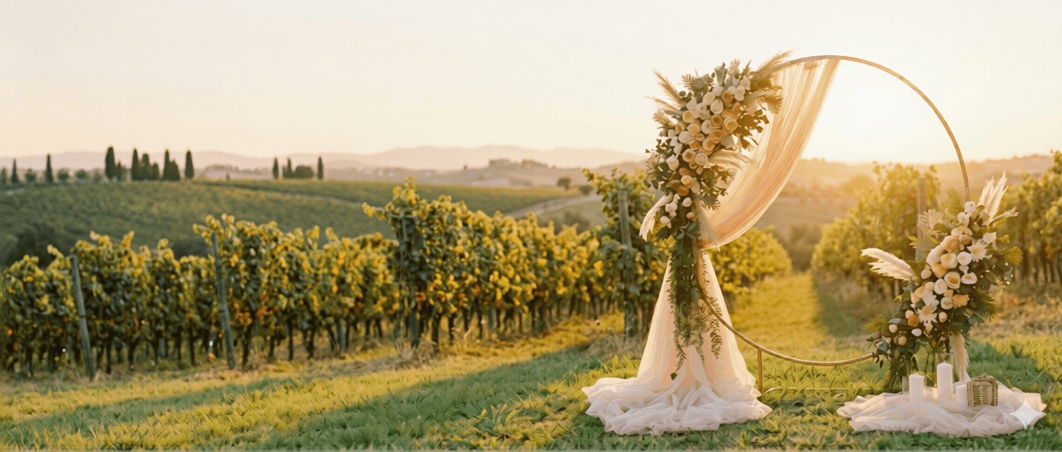 Luxury wedding floral arch installation